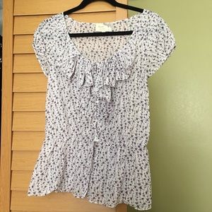 Elizabeth and James Silk Floral Blouse